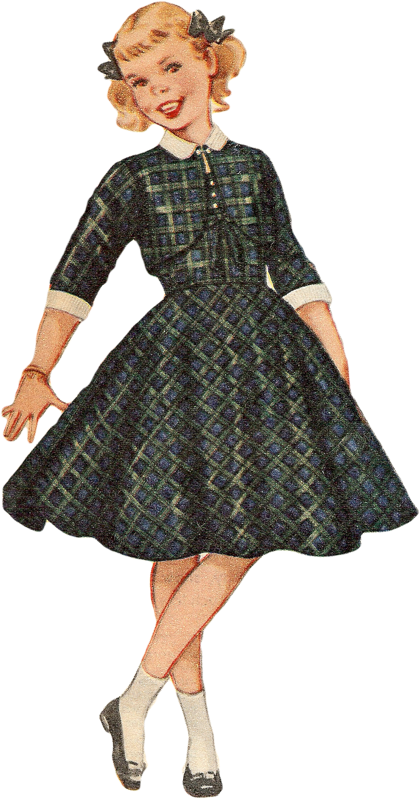 Free Vintage Image 1955 Girl 842×1,600 Pixels Vintage - Vintage Girl Png Clipart (842x1600), Png Download