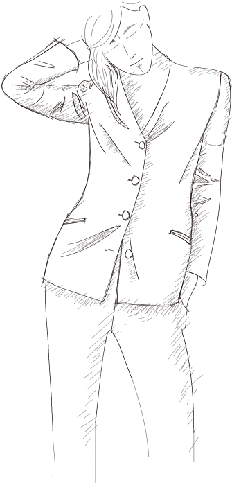 Blazer Drawing Ladies Suit - Sketch Clipart (532x887), Png Download