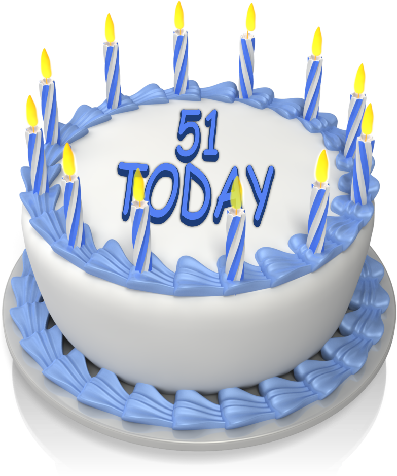 Miller Legg - 51st Birthday Cake Png Clipart (912x1000), Png Download