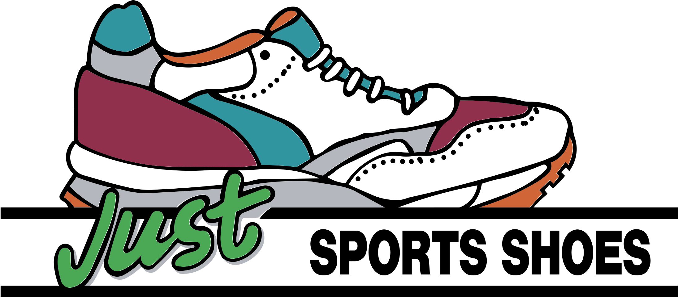 Just Sport Shoes Logo Png Transparent - Sport Shoes Clipart (2191x962), Png Download