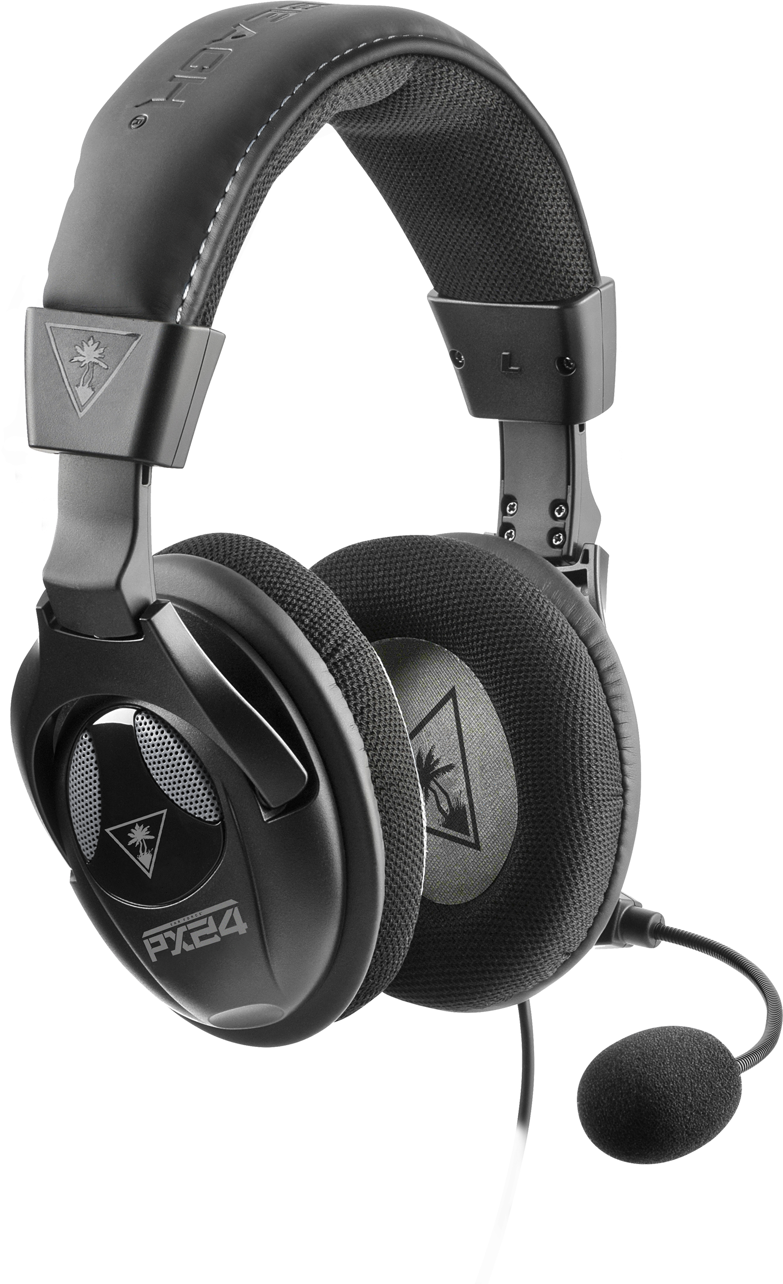 Px24 Virtual Surround Sound Gaming Headset For Ps4 - Turtle Beach Headset Black Clipart (1800x2710), Png Download