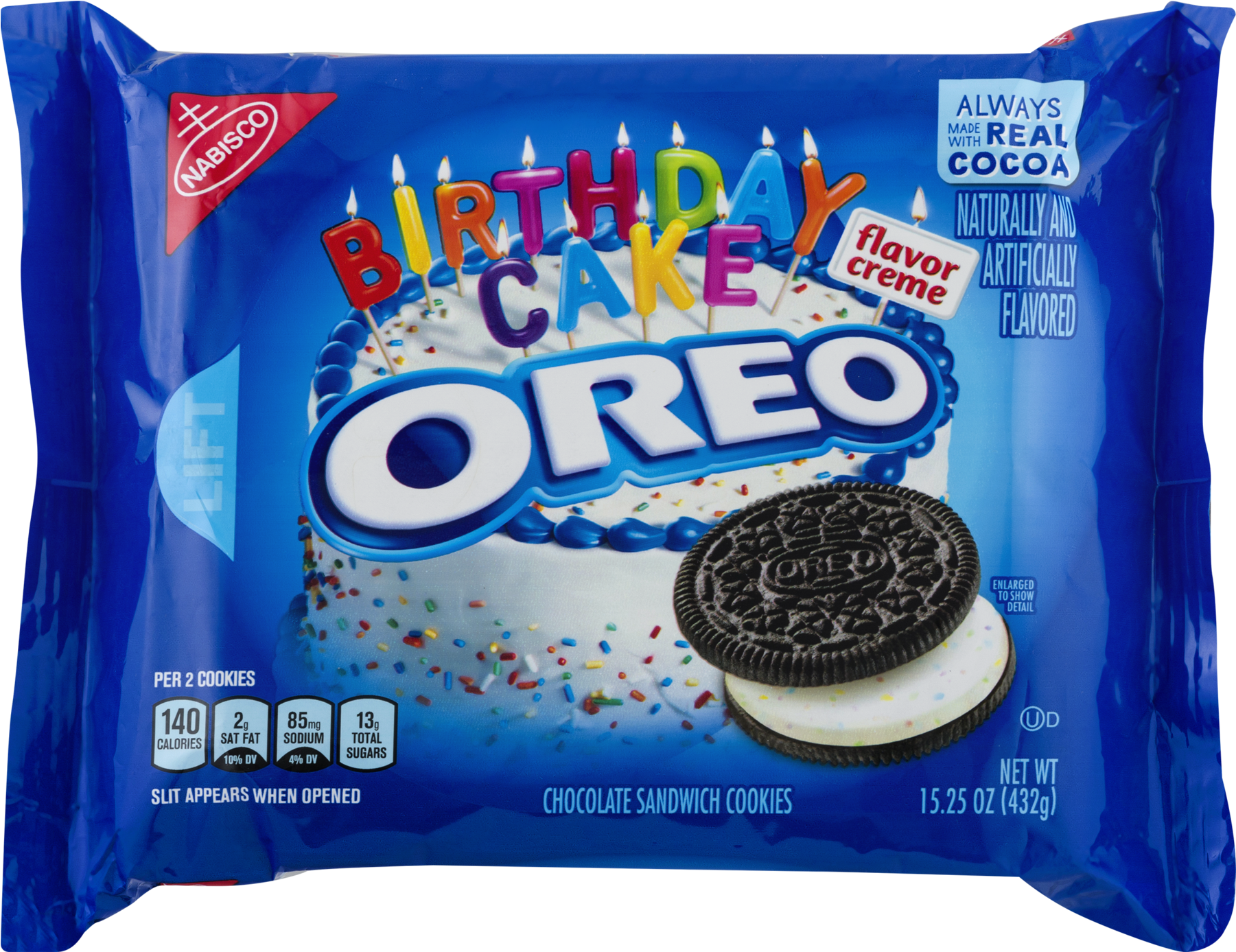 Nabisco Oreo Chocolate Sandwich Cookies Birthday Cake, - Birthday Cake Oreo Png Clipart (1800x1800), Png Download