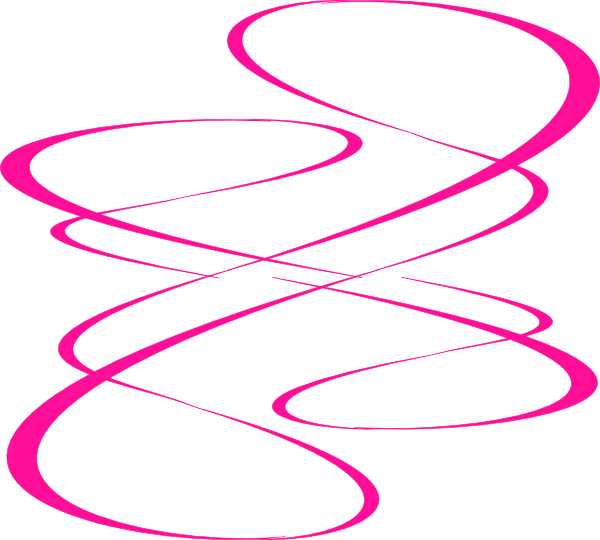 Pink Swirl Border Clip Art - Decorative Line Art Png Transparent (600x540), Png Download