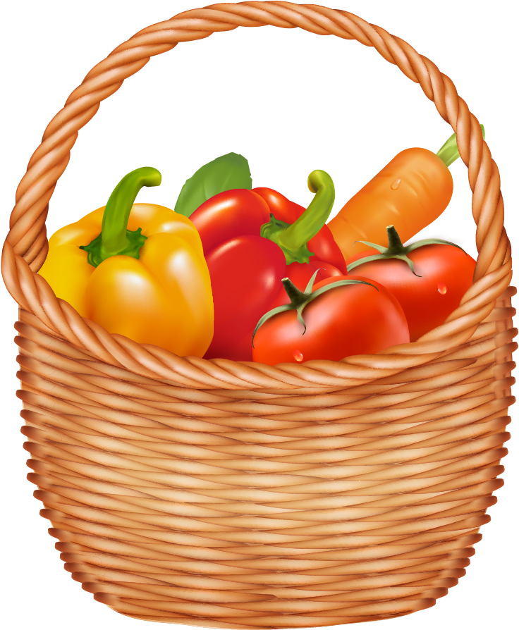 Vegetable Basket Clipart - Png Download (736x894), Png Download
