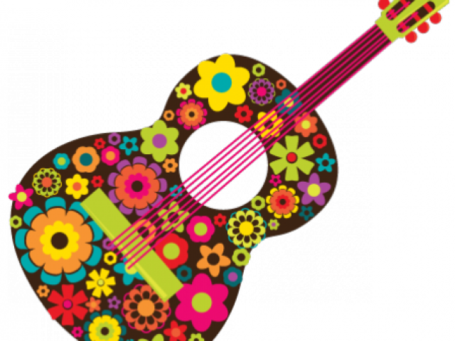 Guitare Hippie Clipart (640x480), Png Download