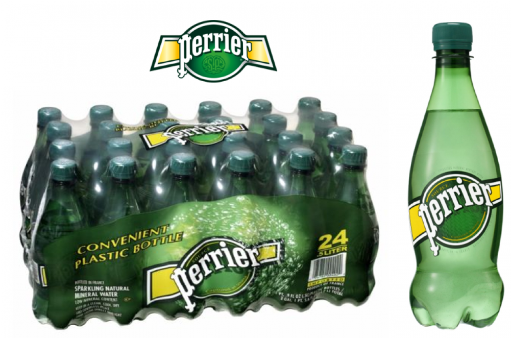 Perrier Carbonated Natural Spring Water In Convenient - Perrier Plastic Bottle Clipart (1000x1000), Png Download