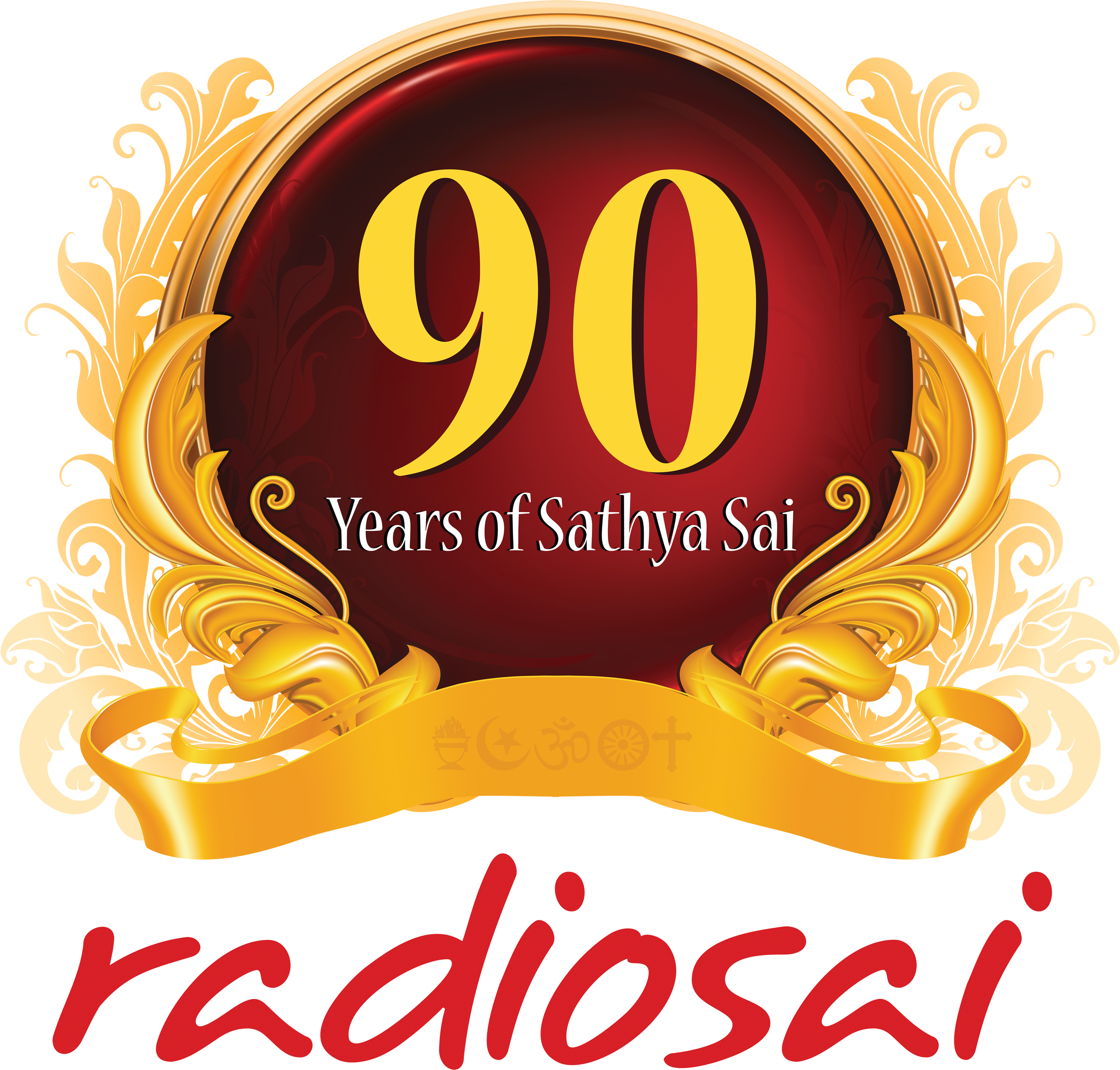 Radiosai 90th Birthday Logo - Golden Vector Free Download Clipart (5000x4804), Png Download