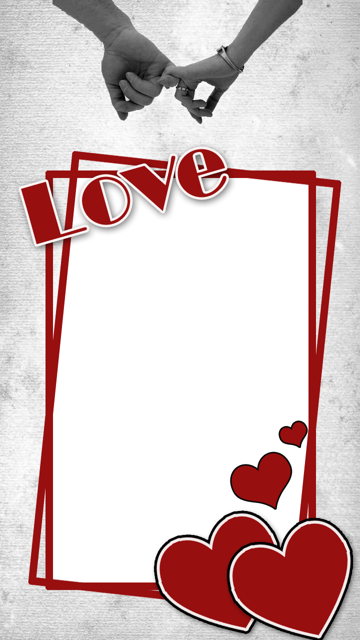 Love Frame With Heart - Love Photo Frame Png Clipart (720x1280), Png Download