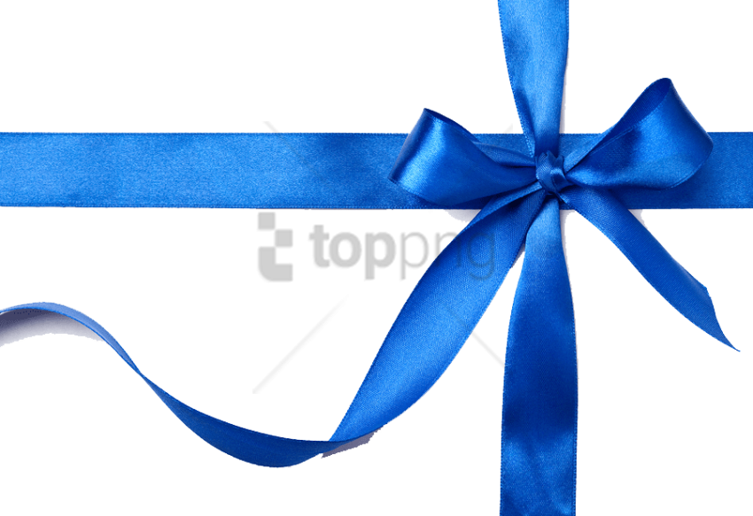 Free Png Download Blue Gift Ribbon Png Images Background - Blue Gift Ribbon Png Clipart (850x583), Png Download