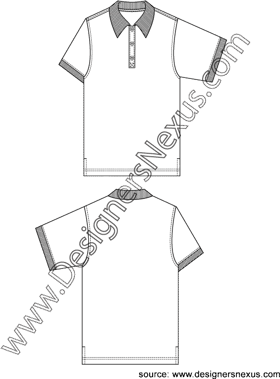 Dress Shirt Clipart Flat Sketch Men's - Illustration - Png Download (612x792), Png Download