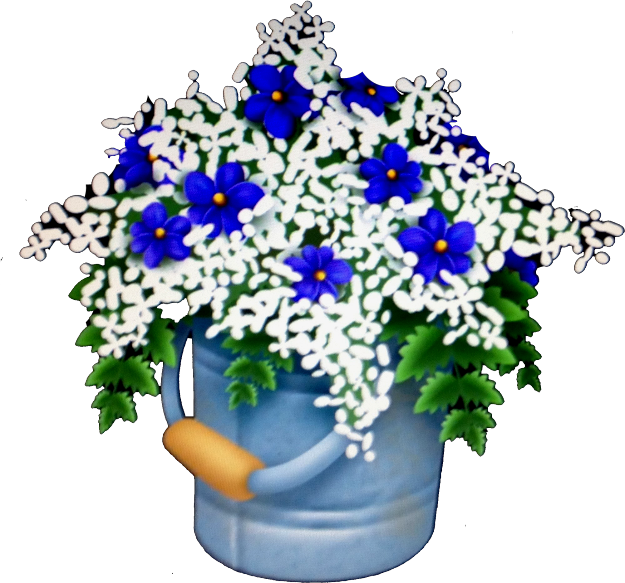 Blue Flower Bucket Clipart (2002x1869), Png Download