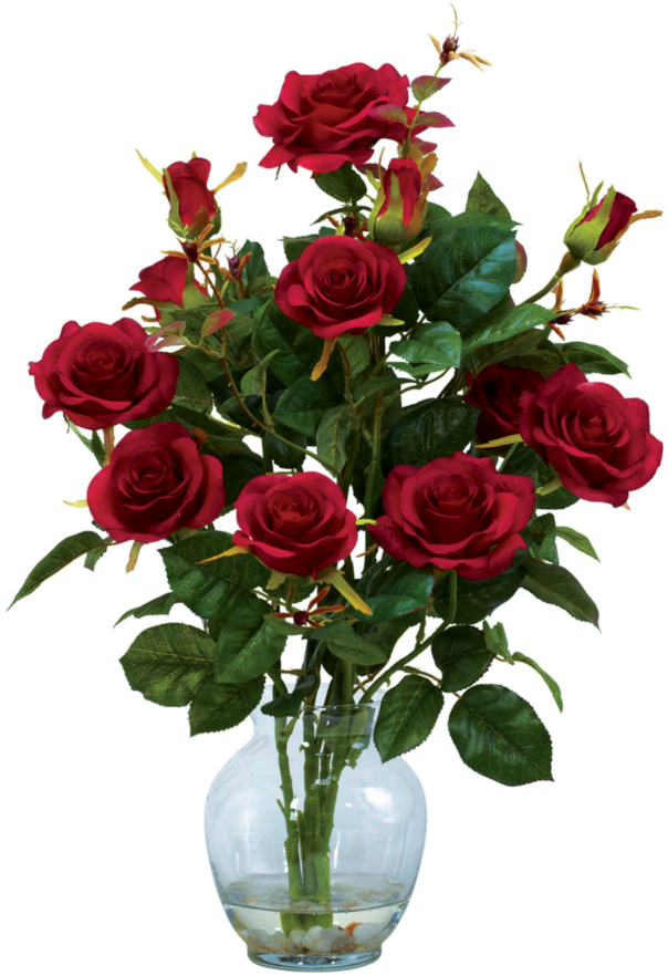 Rose Plant Png - Rose Arrangement In Vase Clipart (894x894), Png Download