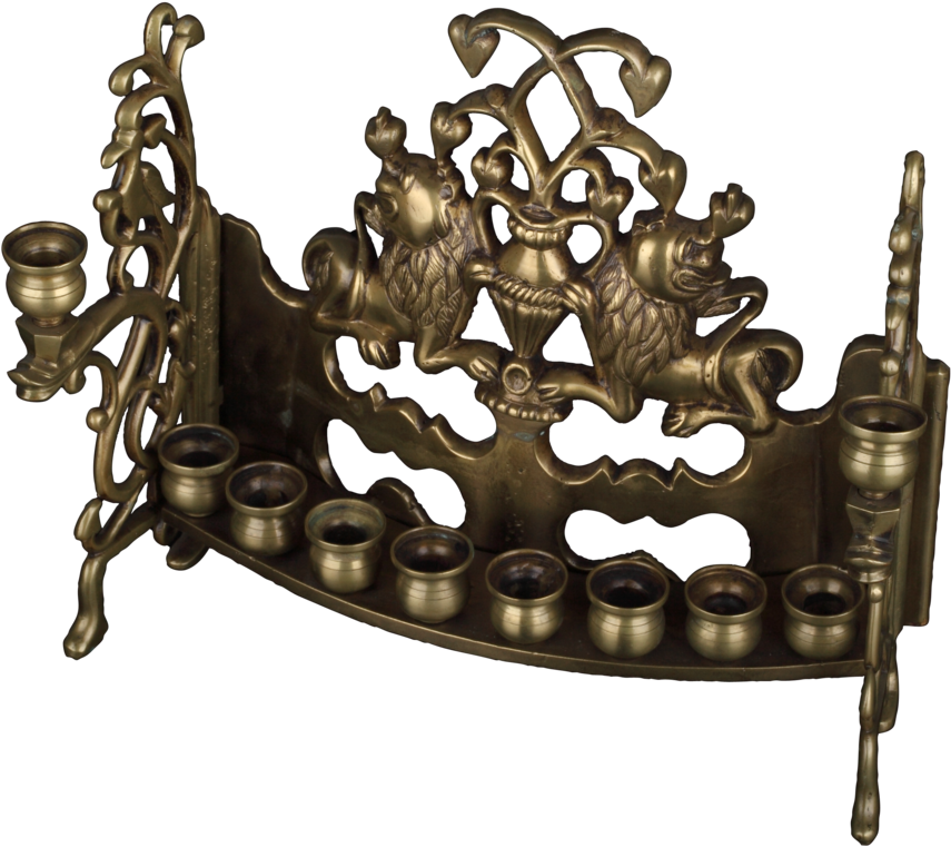 Hanukkah Lamp - Lampka Chanukowa Z Lwami Clipart (1024x1024), Png Download