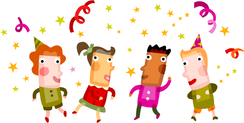 79,5kb Kids Dancing Clipart Transparent Png - Kids Party Clip Art (830x423), Png Download