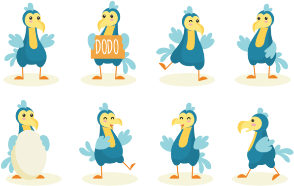 Dodo Cartoon Vector - Cartoon Clipart (700x490), Png Download