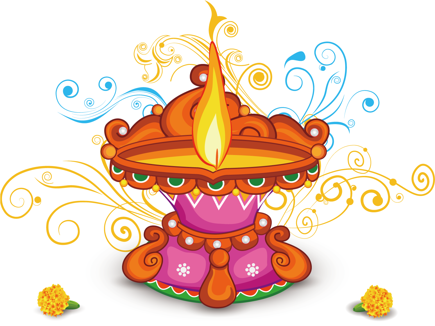 Indian Light Lamp Oil Diwali Free Transparent Image - Indian Lamp Png Clipart (1500x1500), Png Download