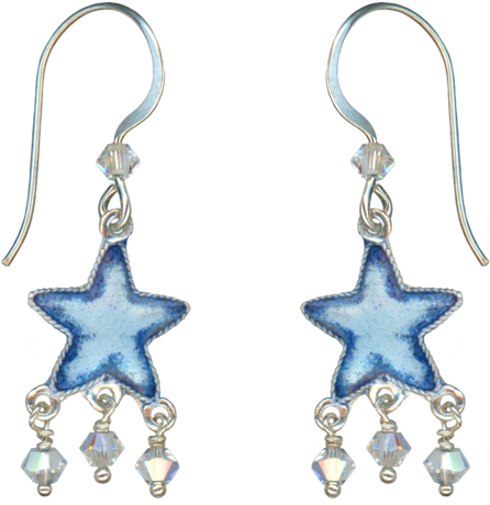 Blue Star Clean Up Copy - Star Silver Earrings Png Transparent Clipart (668x709), Png Download