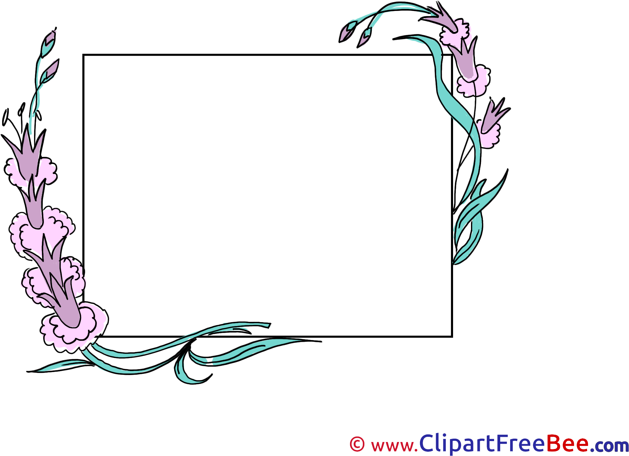 Beautiful Flowers Printable Frames Images - Cadre Photo Télécharger Gratuit Clipart (2300x1725), Png Download