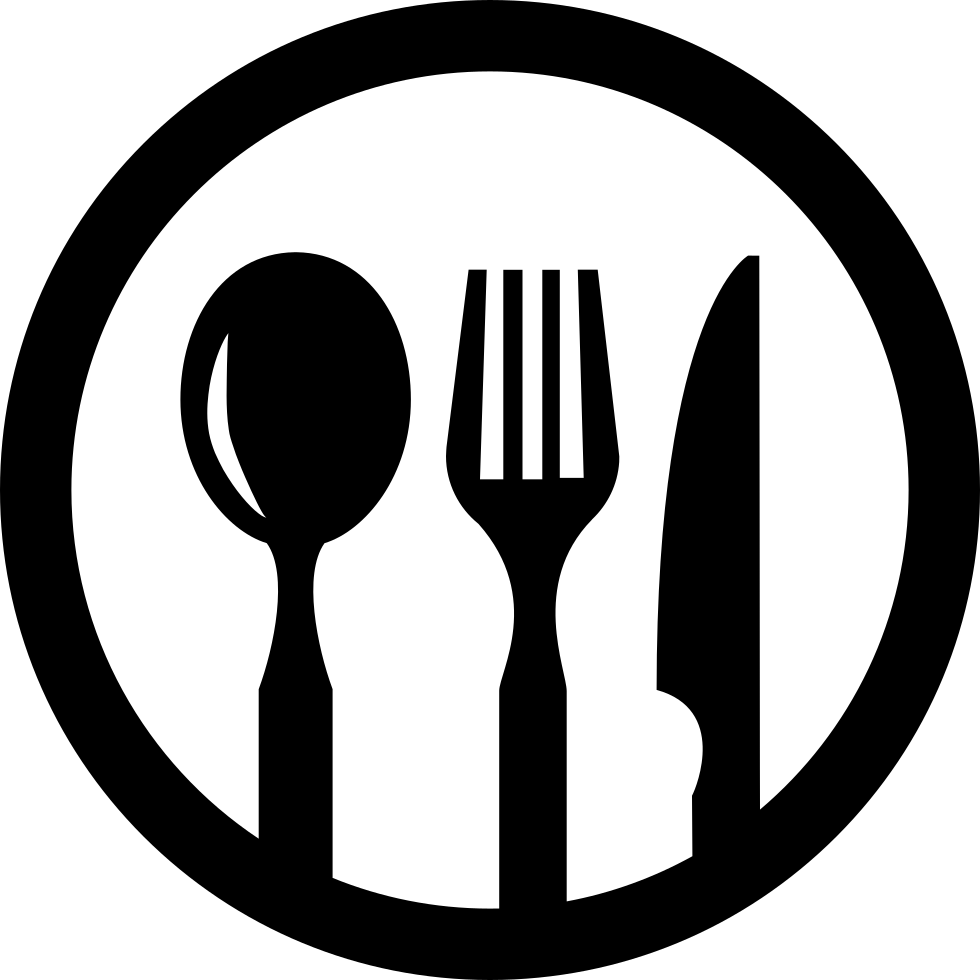 Graphic Royalty Free Library Symbol Of Cutlery In A - Restaurant Symbol Png Clipart (980x980), Png Download