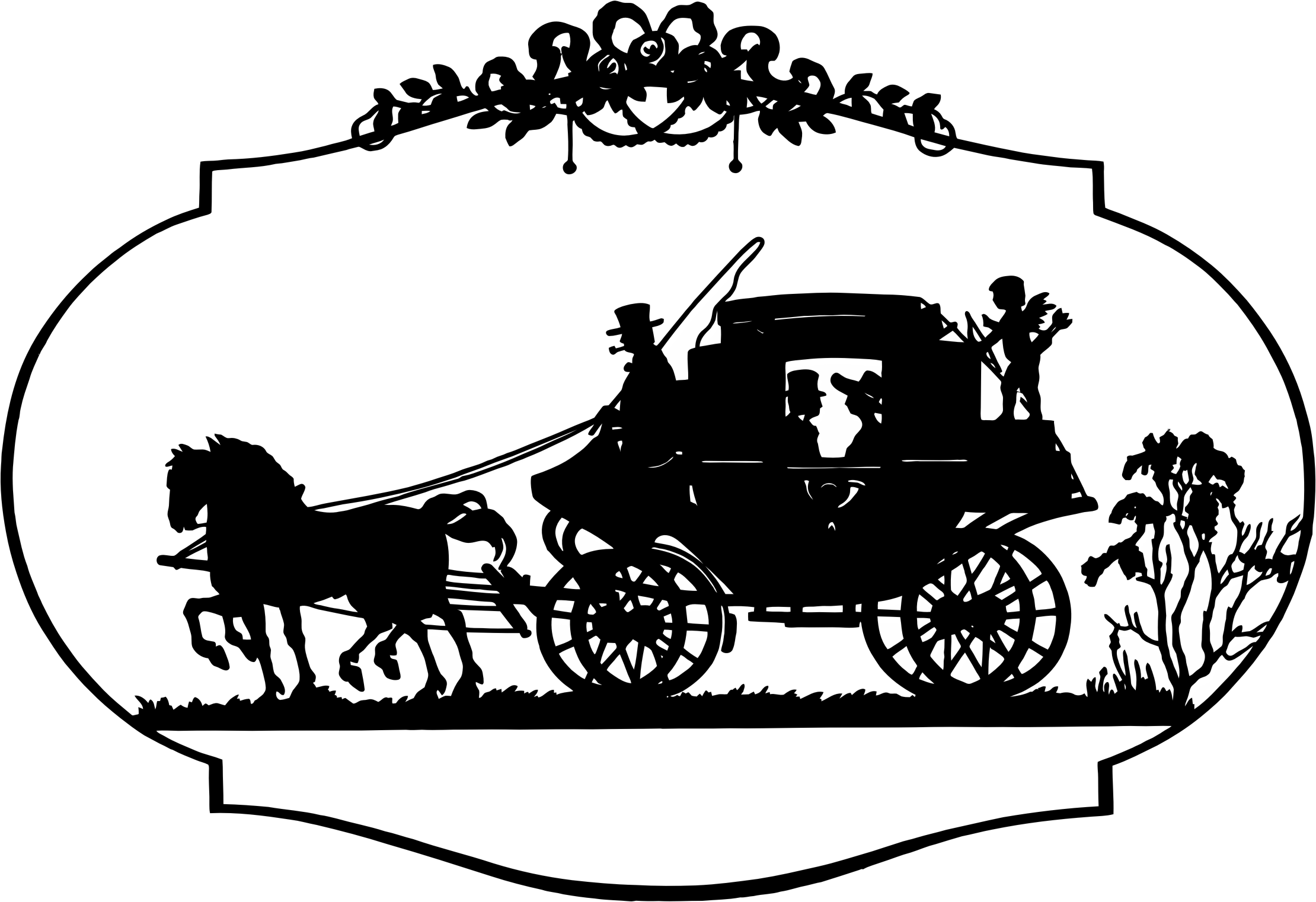 This Free Icons Png Design Of Vintage Horse And Carriage Clipart (2220x1522), Png Download