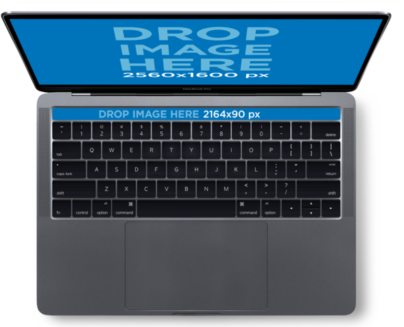 Macbook Pro With Touch Bar Mockup Over A Transparent - 13 Inch Macbook Pro Space Gray 2018 Clipart (640x480), Png Download