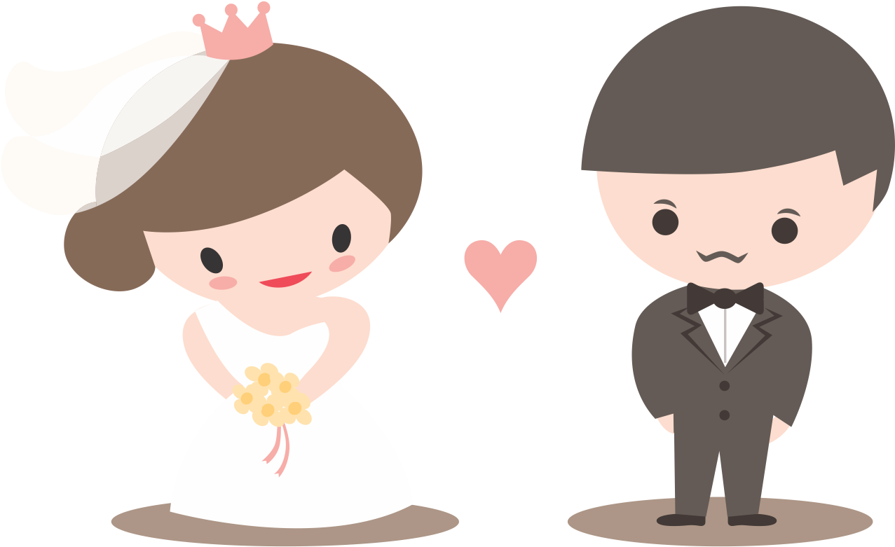 Cute Wedding Card Design Clipart (1277x781), Png Download