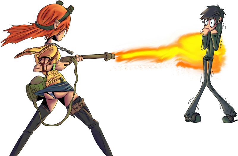 Flamethrower Png Clipart (800x566), Png Download