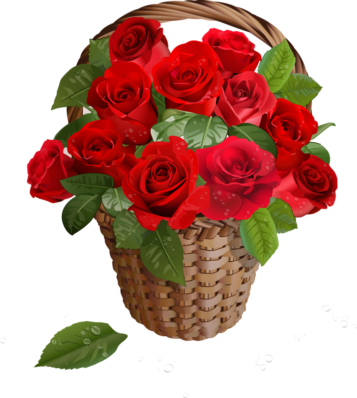 Фотки Rose Basket, Icon Font, Print Fonts, Vector Design, - Valentines Day Bouquet Clip Art - Png Download (716x800), Png Download