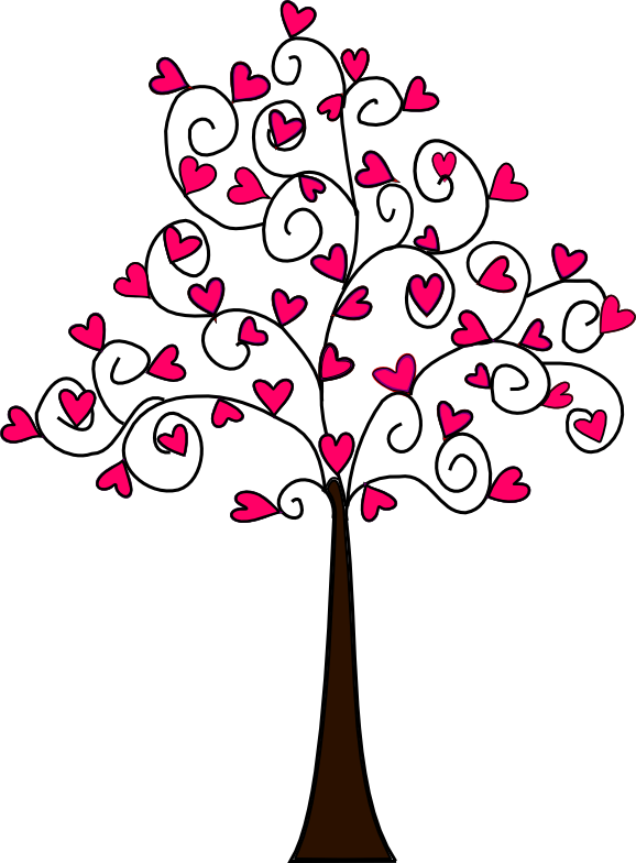 Hearttreepnkbtfc Doodle Drawings, Doodle Art, Simple - Heart Tree Drawing Clipart (578x784), Png Download