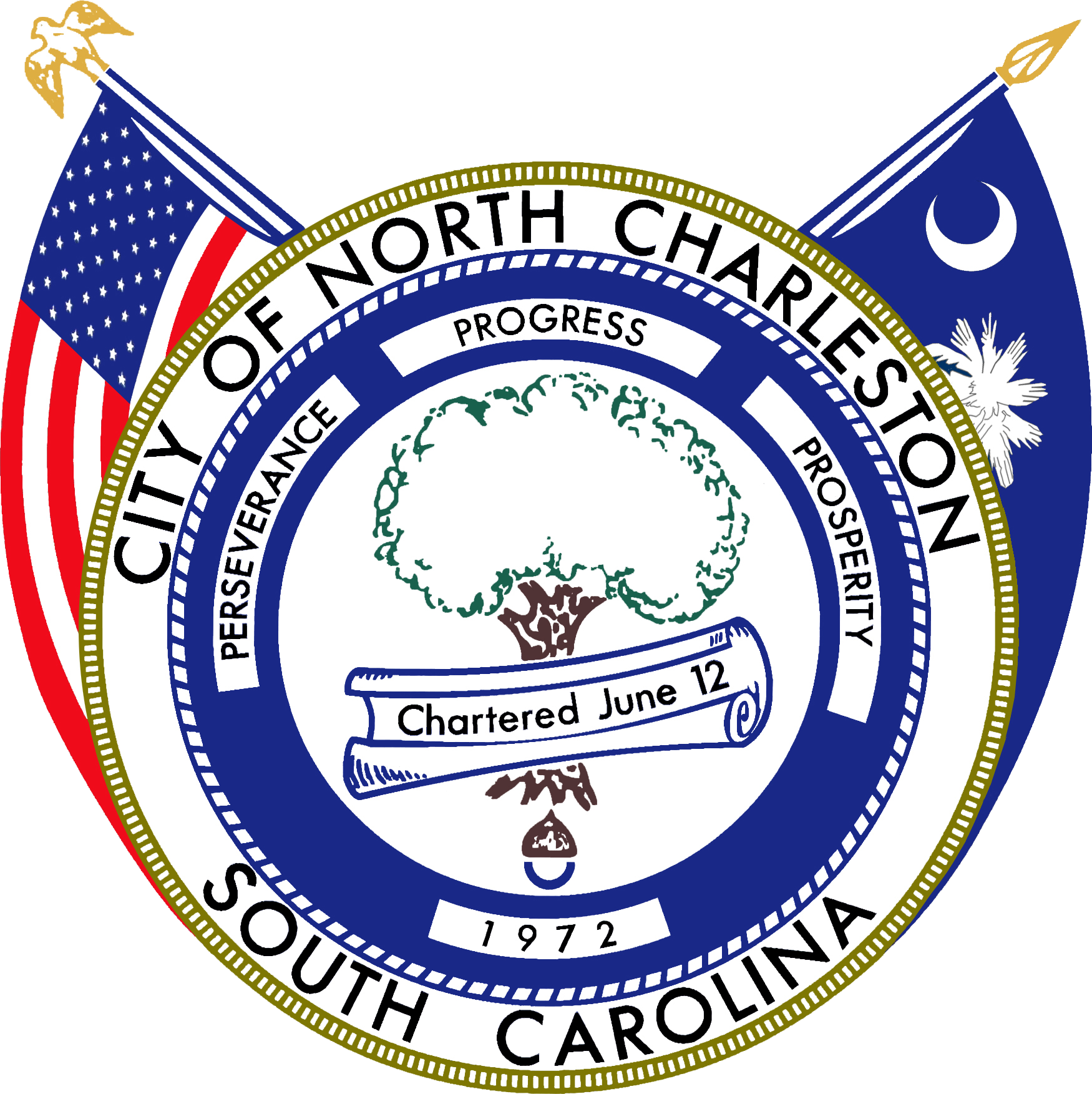 Seal Of North Charleston, South Carolina - North Charleston Seal Clipart (1750x1753), Png Download