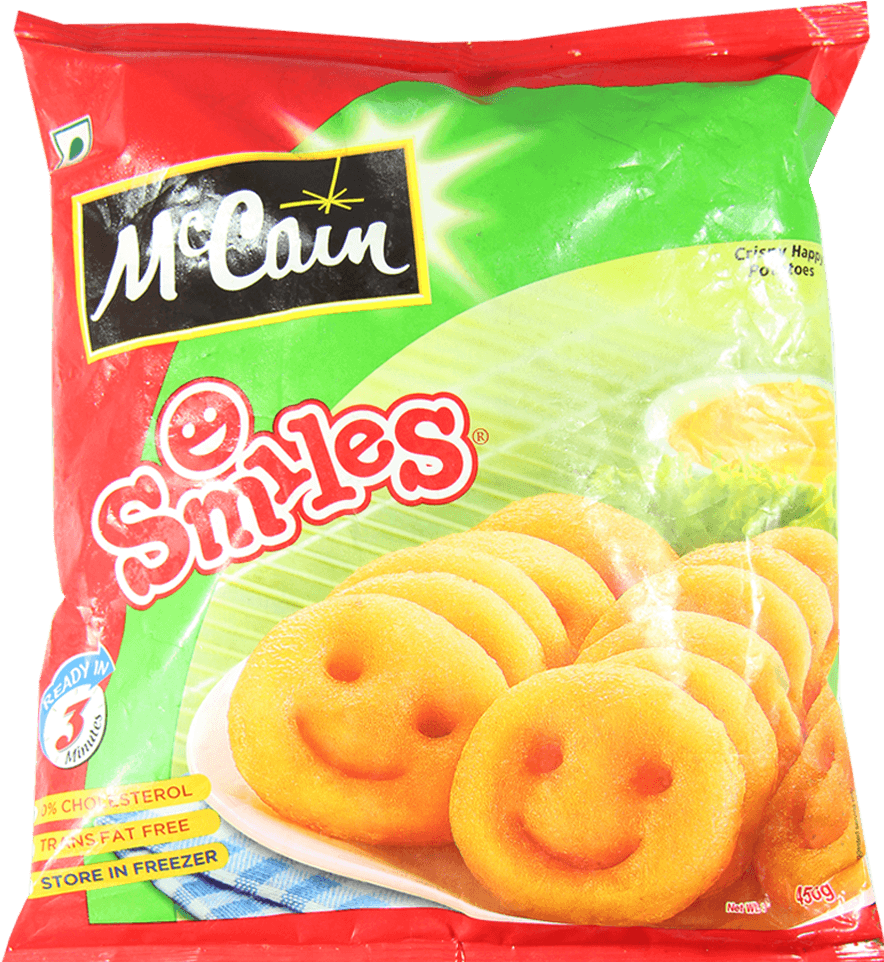 Smiles - Mccain - 450 Gm - Mccain Smiles New Pudina Chatka Clipart (1000x1000), Png Download