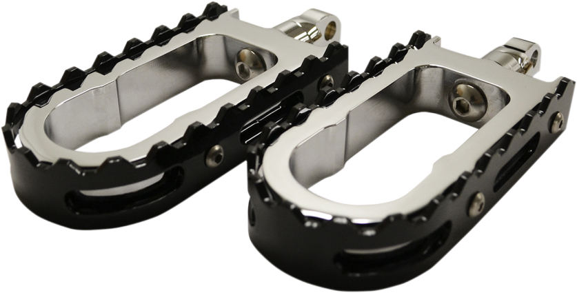 Chrome Bmx/beartrap Style Footpegs W/black Teeth - Bmx Foot Pegs Harley Clipart (837x425), Png Download