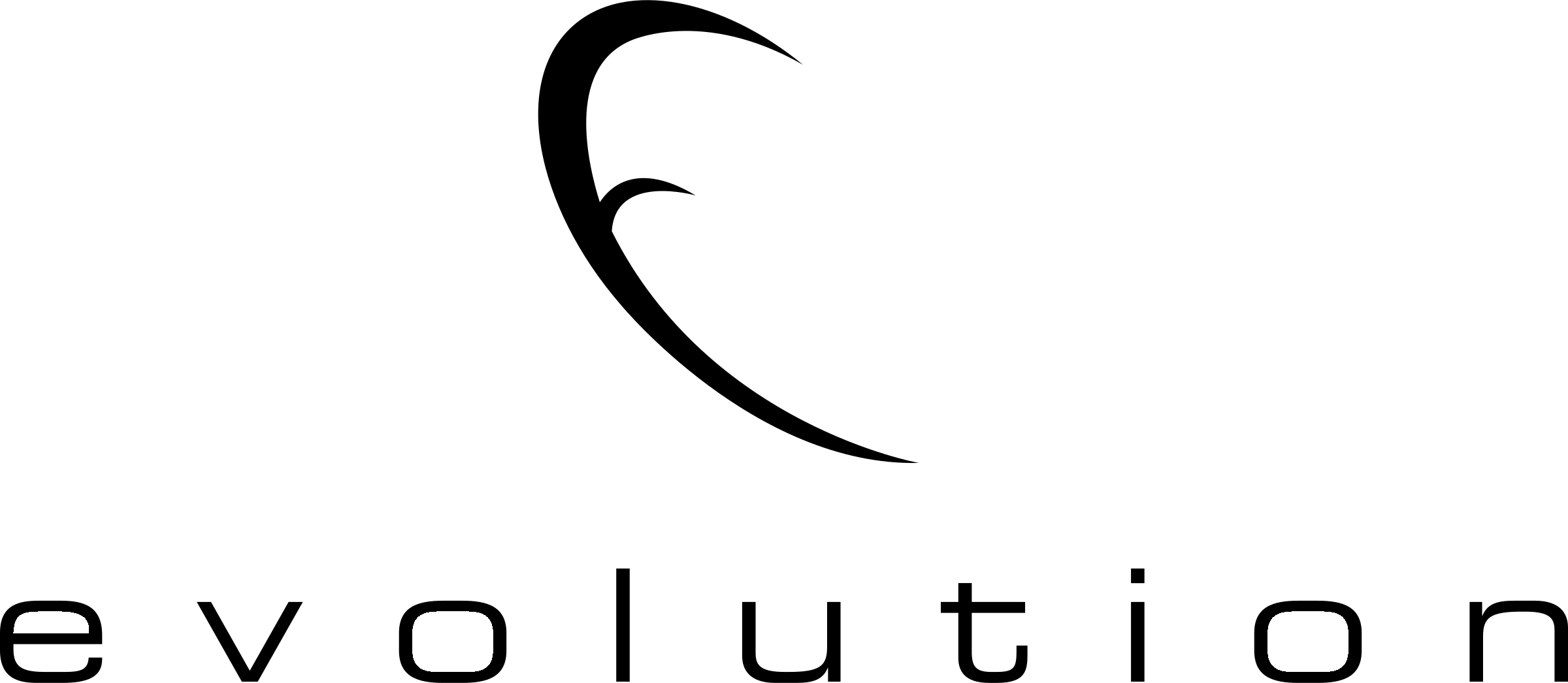 Evolution Logo Black And White Clipart (2400x1046), Png Download