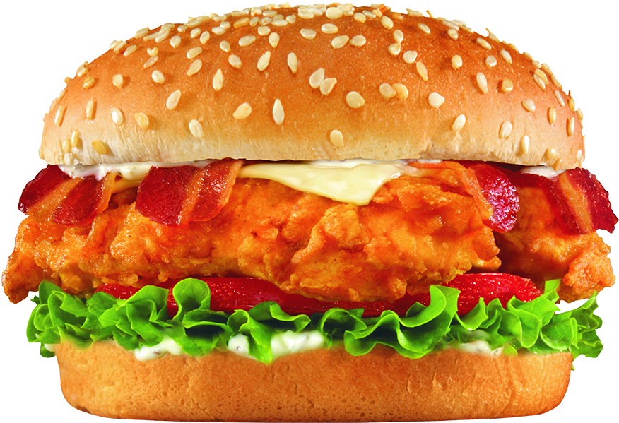 Bacon Swiss Crispy Hand-breaded Chicken Tender Sandwich - Chicken Tender Sandwich Carl's Jr Clipart (960x704), Png Download