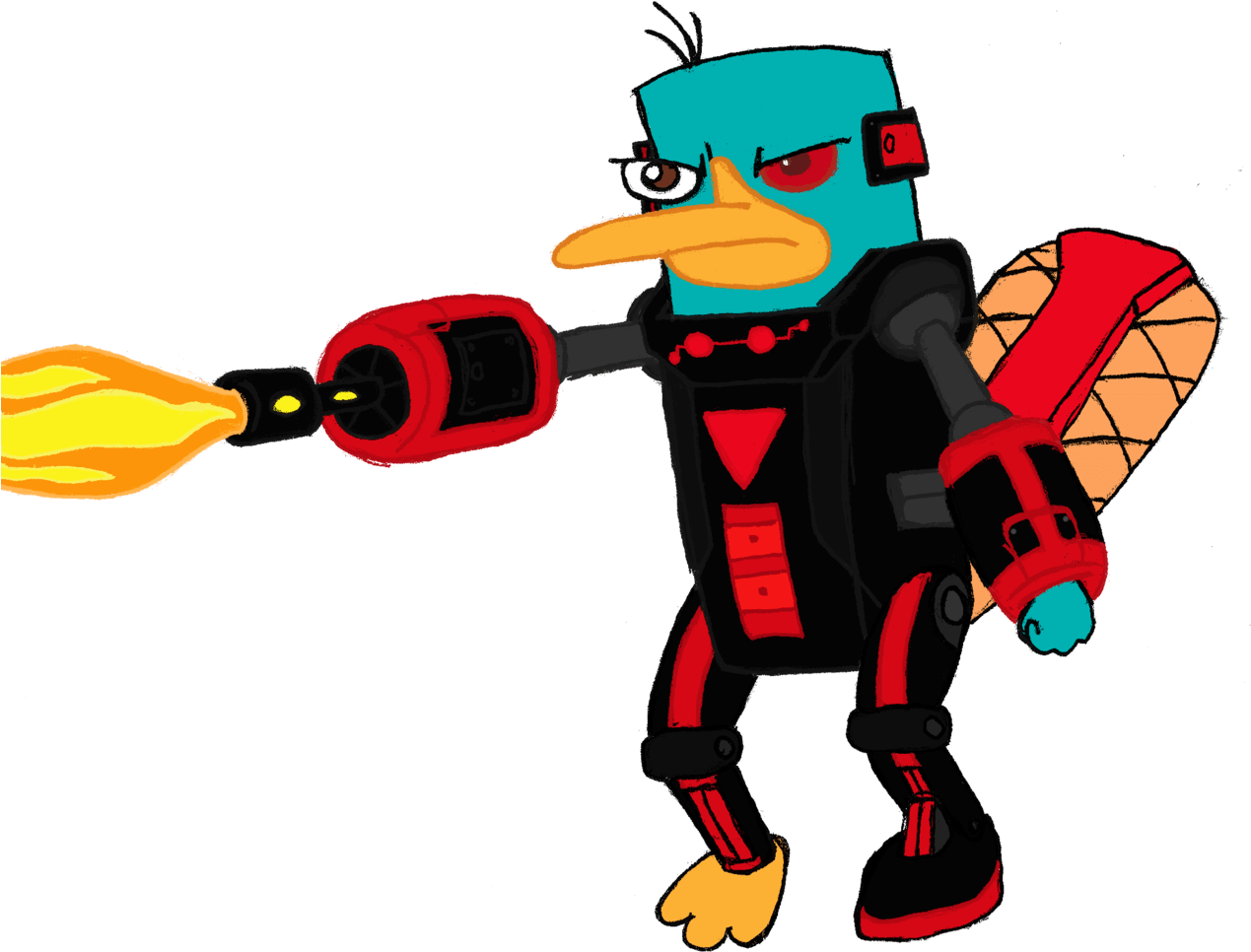 Perry The Platypus - Robot Perry The Platypus Clipart (1280x1101), Png Download