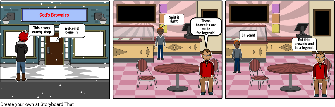 Gods Brownies - Cartoon Clipart (1164x385), Png Download