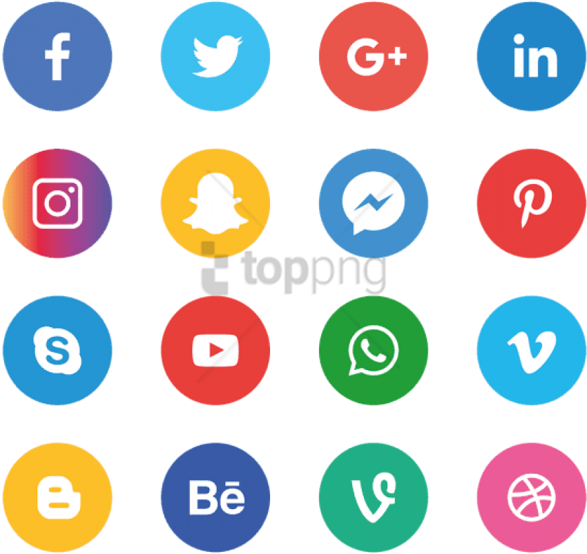 Free Png Download Icons Social Whatsapp Png Images - Iconos De Redes Sociales Clipart (850x801), Png Download