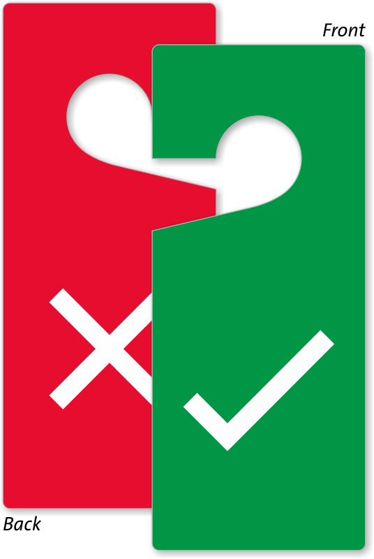 Tick And Cross Symbol Door Hang Tag - Door Handle Clipart (536x800), Png Download