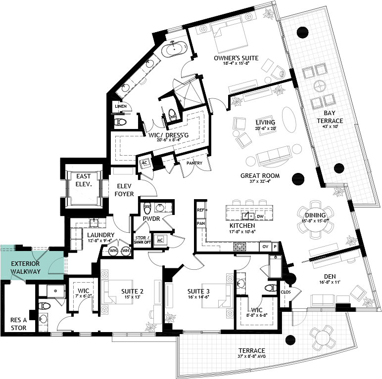 Avant - Transparent Floor Plan Png Clipart (780x773), Png Download