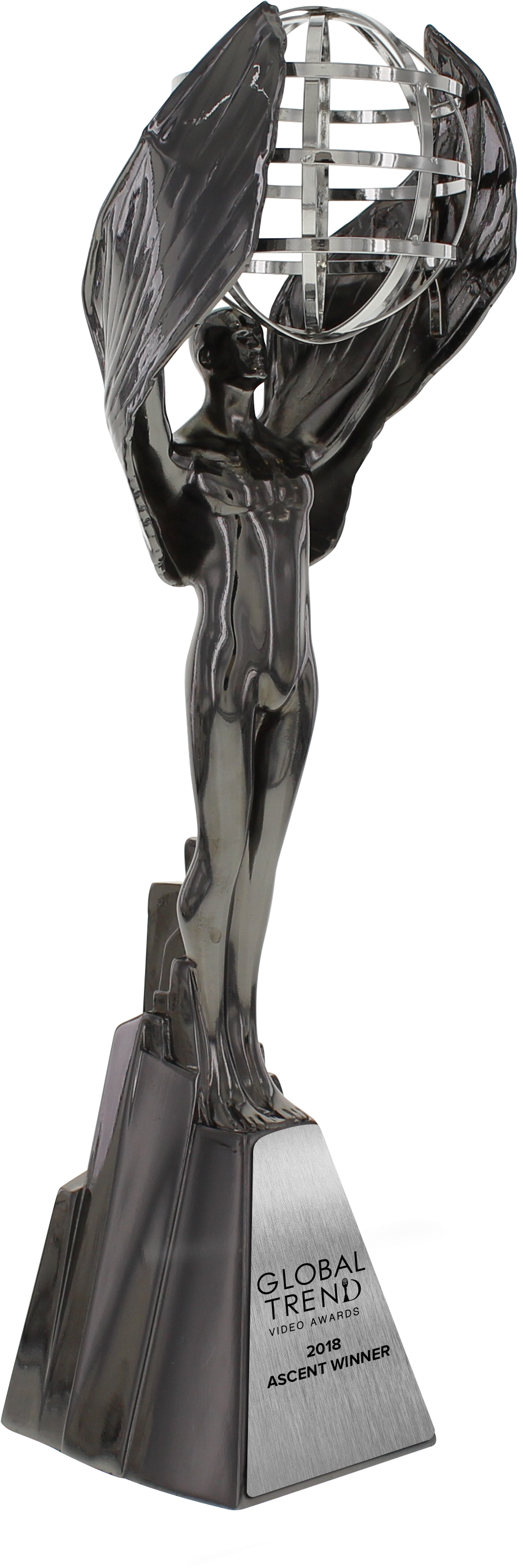 Ascent Award Statuettes - Globaltrend Award Clipart (1607x3336), Png Download