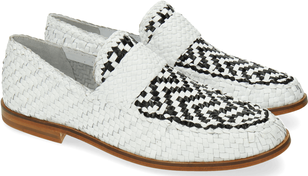Loafers Pit 10 Woven White Black - Slip-on Shoe Clipart (1024x1024), Png Download