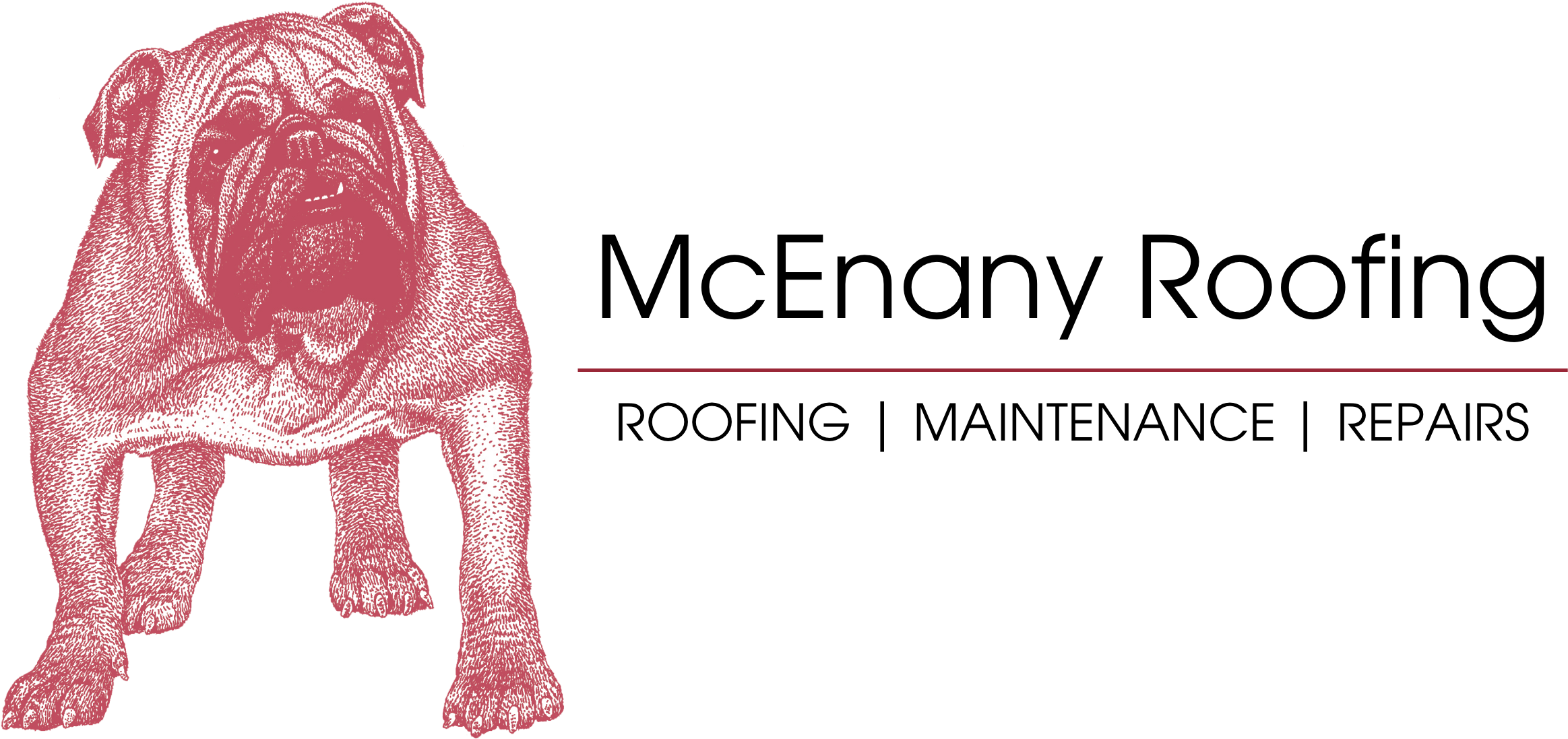 Mcenany Roofing Logo - Pug Clipart (2412x1125), Png Download