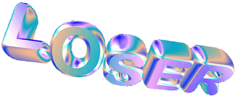 Loser Lame Lost Holo Holographic Hologram Glitch Vaporw - Graphic Design Clipart (812x406), Png Download
