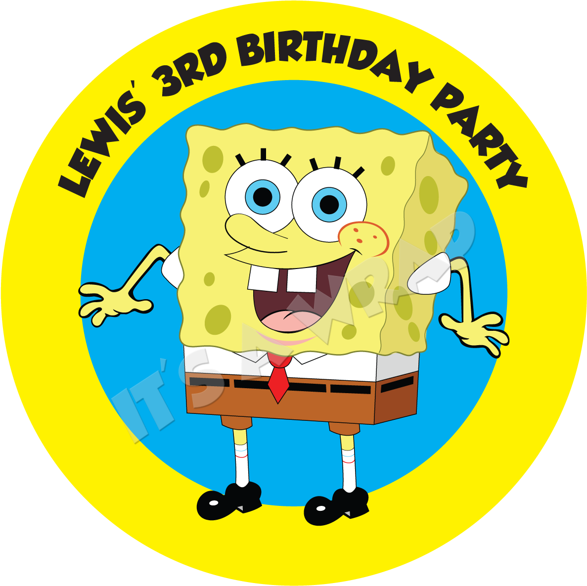 Spongebob Squarepants Party Box Stickers Partywraps - Cartoon Clipart (1200x1200), Png Download