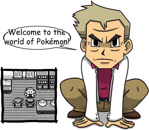 Professor Oak's Theme - Black Professor Oak Clipart (595x536), Png Download