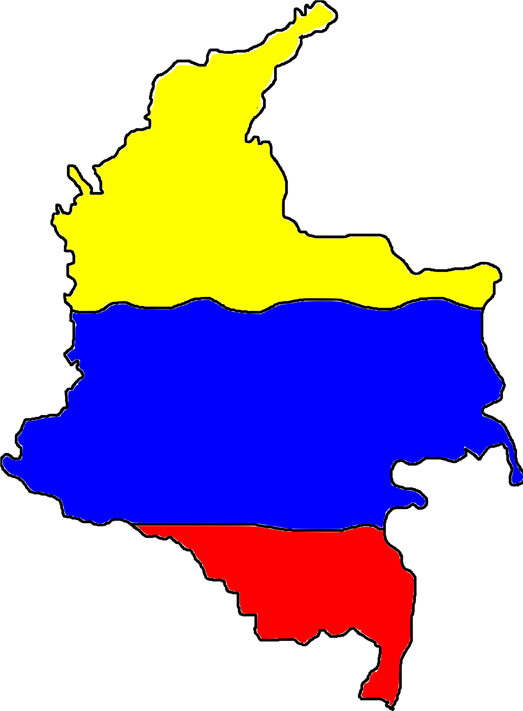 Departments Of Colombia Blank Map Geography - Colombia Silhouette Clipart (550x750), Png Download