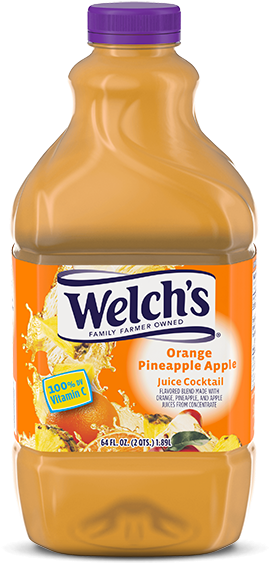 Orange Pineapple Apple Juice Cocktail - Welchs Grape Clipart (600x600), Png Download