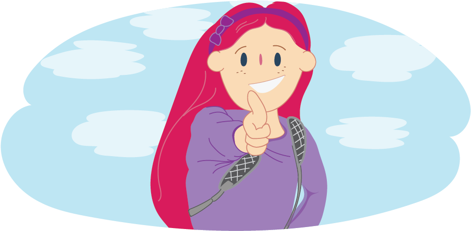 Girl Giving A Thumbs Up - Cartoon Clipart (954x469), Png Download