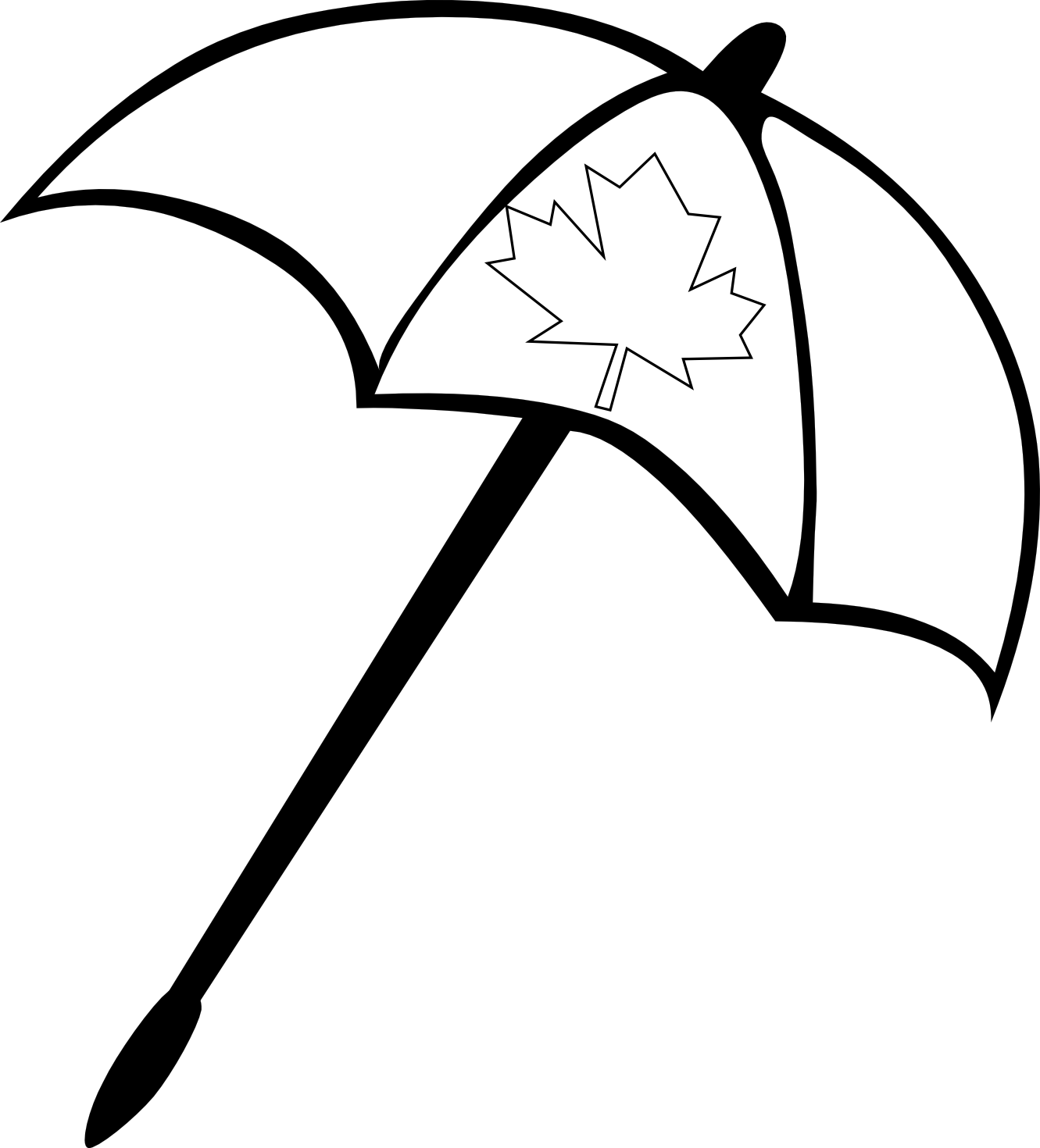 Vector Free Download Beach Towel Clipart Black And - Umbrella Black And White Clipart - Png Download (680x751), Png Download