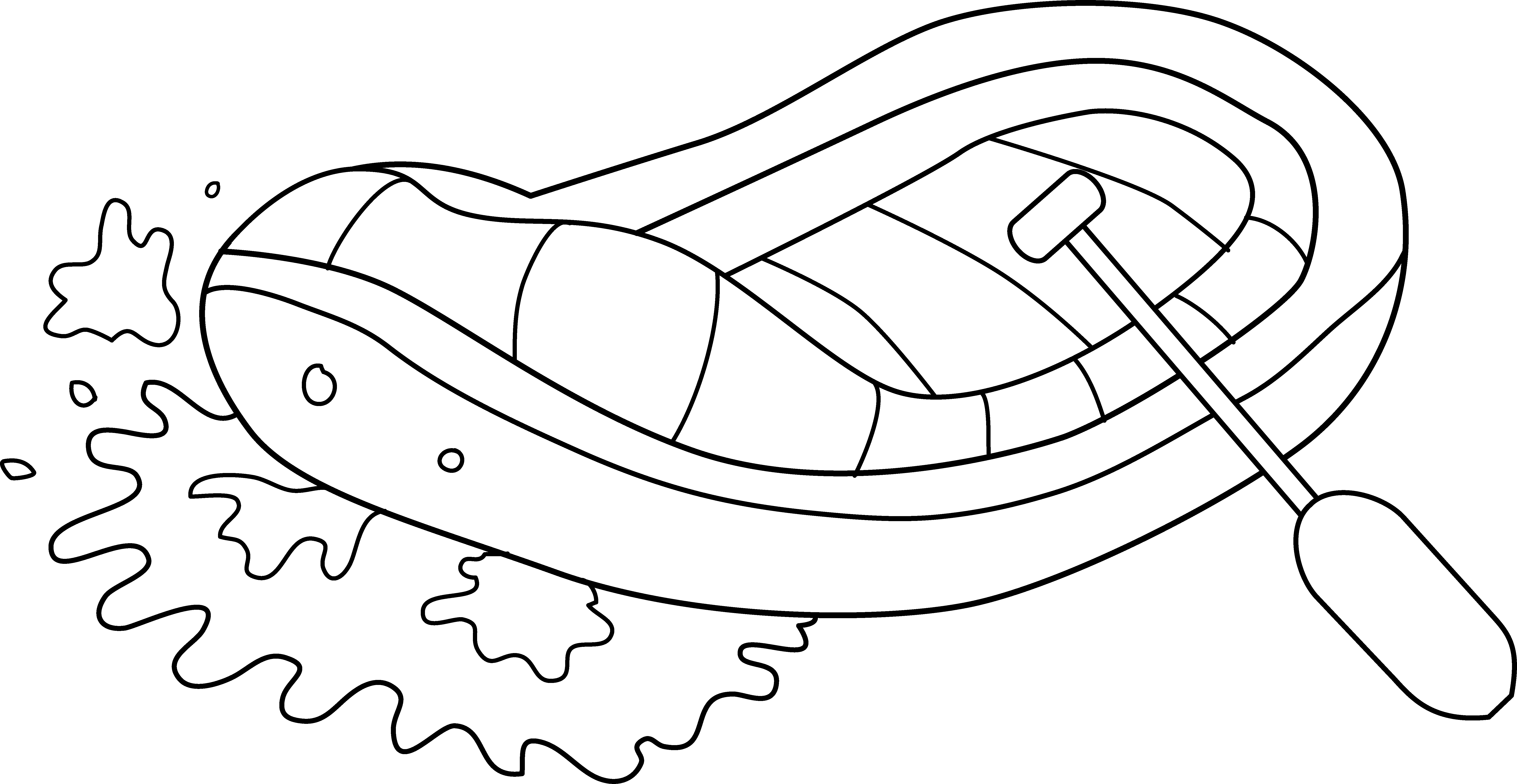 7564 X 3910 6 - Raft Clipart Black And White - Png Download (7564x3910), Png Download